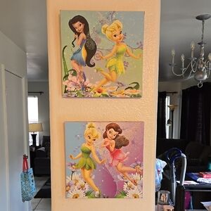 Disney Tinkerbell and Fairy friends Canvas Wall Art